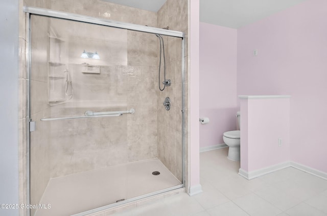 23 Jarose Pl, Clifton Park, NY 12065 - bathroom featuring toilet, a stall shower, and tile patterned floors