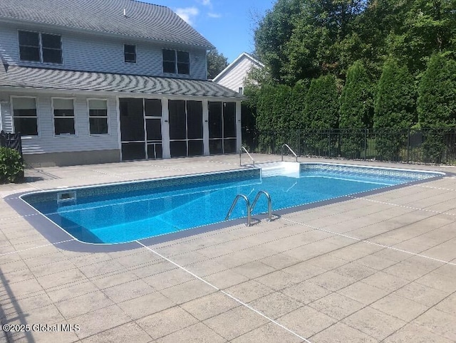 23 Jarose Pl, Clifton Park, NY 12065 - view of swimming pool with a patio and a sunroom