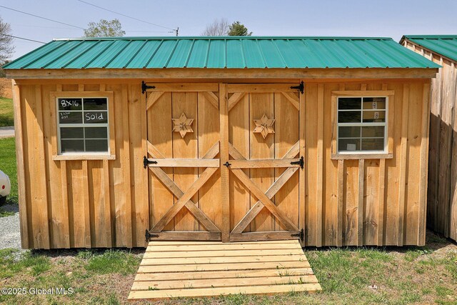 view of shed