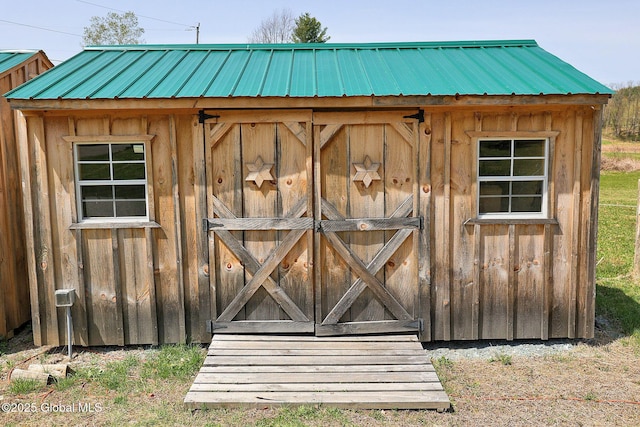 view of shed