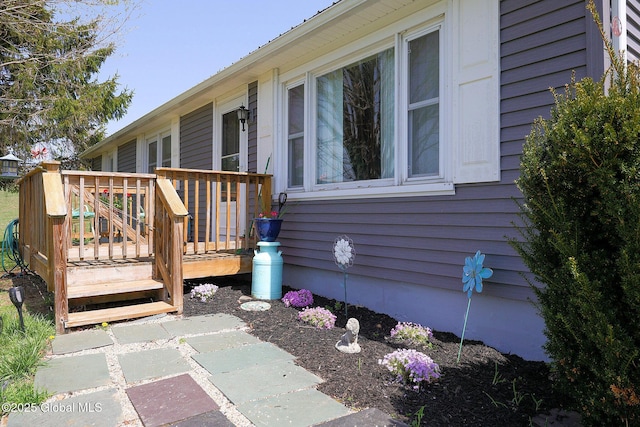 exterior space featuring a deck