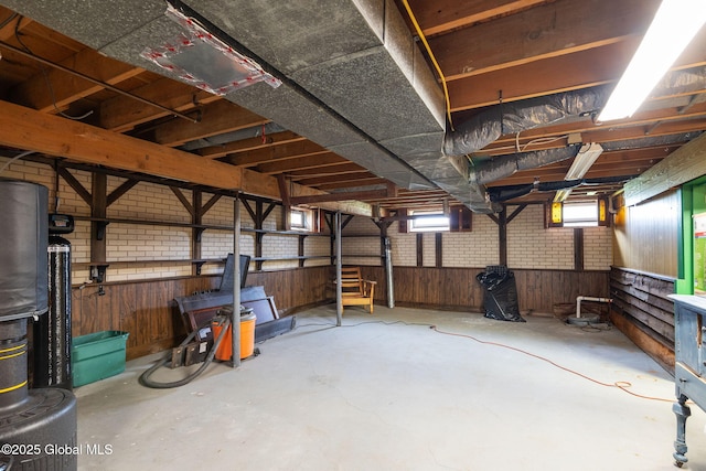 interior space with wood walls
