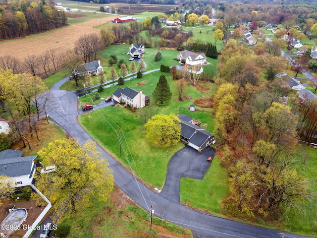 drone / aerial view with a rural view