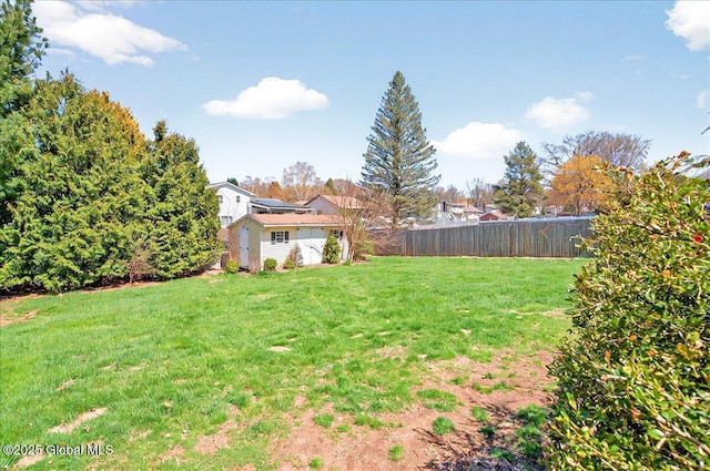 view of yard with fence