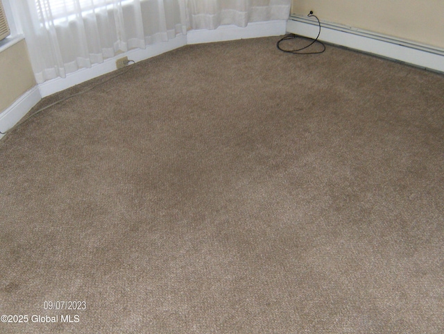 21 Depot St, Greenwich, NY 12834 - detailed view of carpet flooring and a baseboard radiator