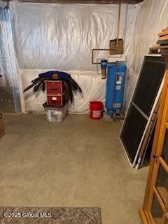 below grade area featuring carpet floors