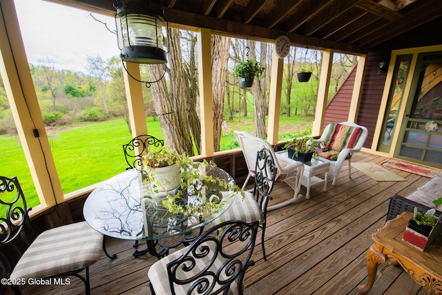 71 S Rd, Hampton, NY 12887 - deck with a yard and outdoor dining area