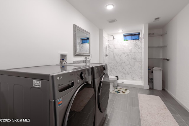 23 Locust Ridge Dr, Corinth, NY 12822 - washroom featuring washing machine and dryer, recessed lighting, and baseboards