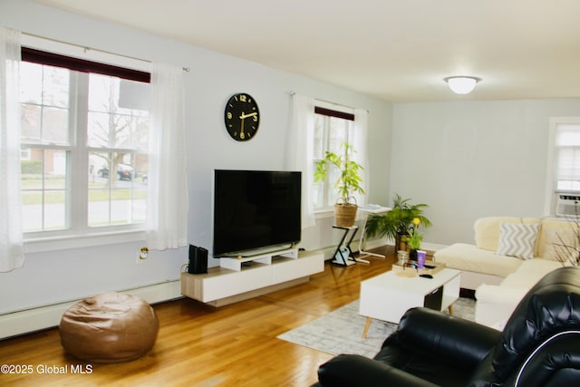 28 Puritan Dr, Rotterdam, NY 12306 - living room featuring wood finished floors and cooling unit