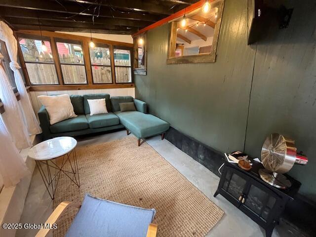 15-17 Pine Rd, Lake Luzerne, NY 12846 - living room with concrete flooring