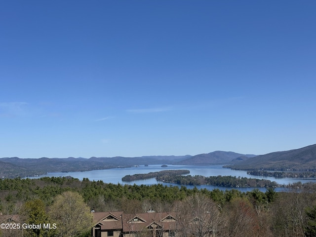 property view of water featuring a mountain view
