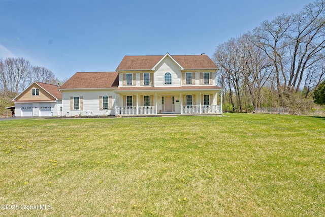 37 Old Hickory Rd, Brunswick, NY 12180 - view of front of home featuring a porch, a garage, and a front lawn