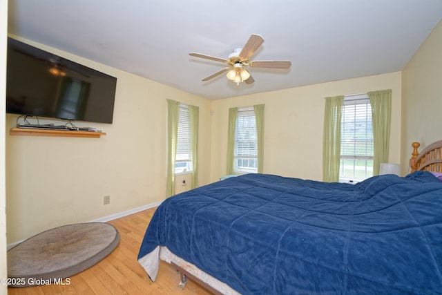 37 Old Hickory Rd, Brunswick, NY 12180 - bedroom featuring ceiling fan, baseboards, and wood finished floors