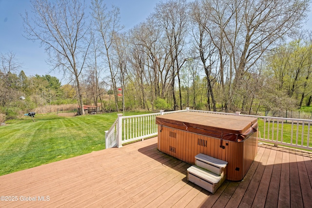 37 Old Hickory Rd, Brunswick, NY 12180 - wooden deck with a yard and a hot tub