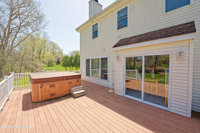 37 Old Hickory Rd, Brunswick, NY 12180 - wooden deck with a hot tub