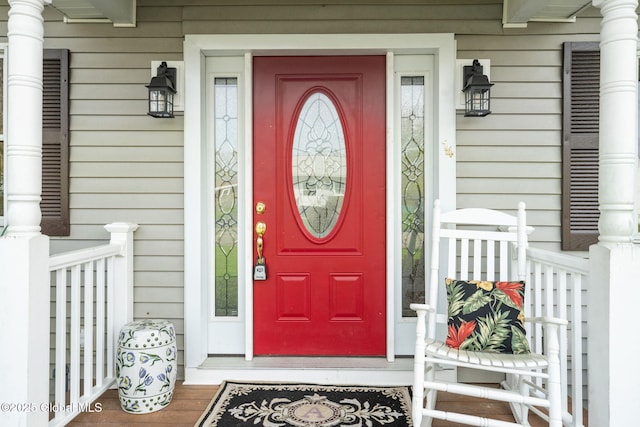 property entrance with a porch