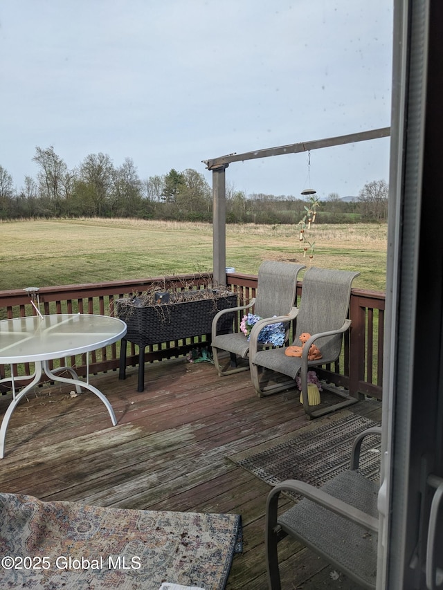 70 Dick Lynch Rd, Stillwater, NY 12170 - wooden deck featuring a lawn and a rural view