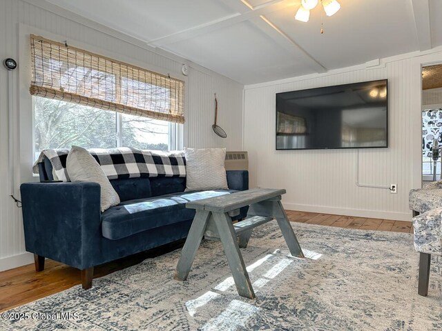 11 Mill St, Chester, NY 12817 - living area featuring a ceiling fan, baseboards, and wood finished floors