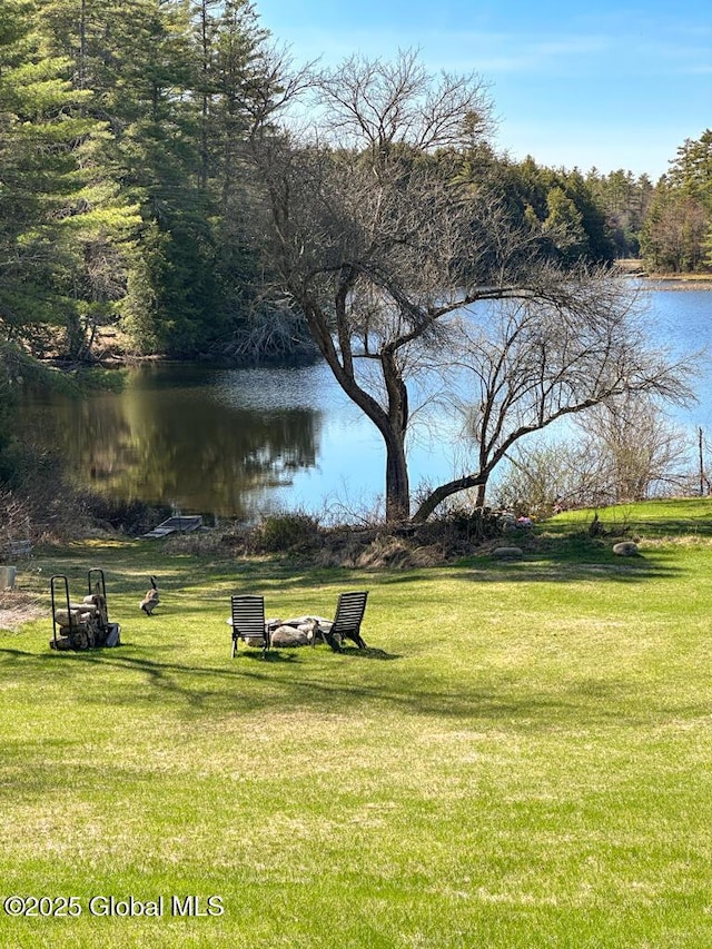 11 Mill St, Chester, NY 12817 - surrounding community featuring a lawn, a water view, and a fire pit