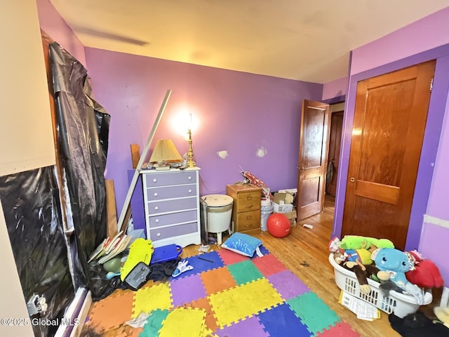 game room featuring wood finished floors