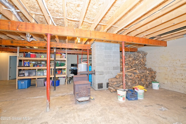 view of unfinished below grade area