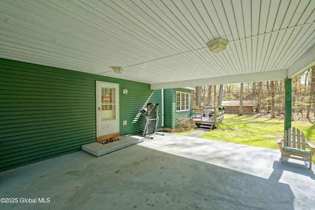 view of patio with a wooden deck