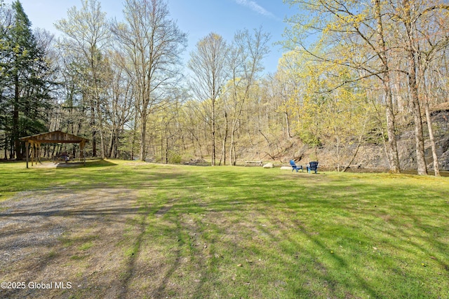view of yard featuring a gazebo