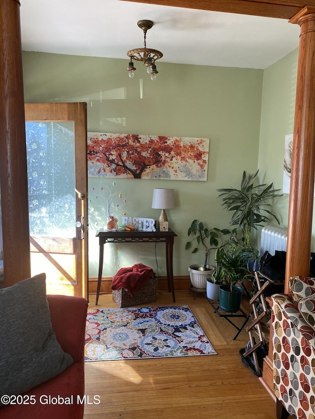 interior space with wood finished floors