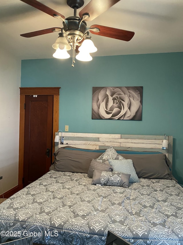 bedroom with ceiling fan
