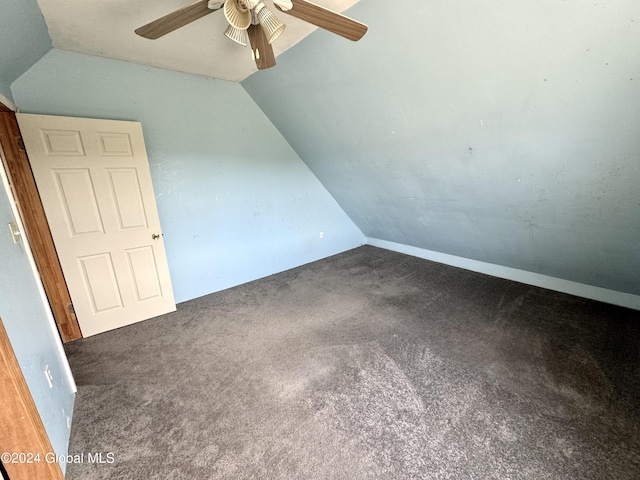 29 Park St, Fonda, NY 12068 - bonus room featuring a ceiling fan, vaulted ceiling, and carpet flooring