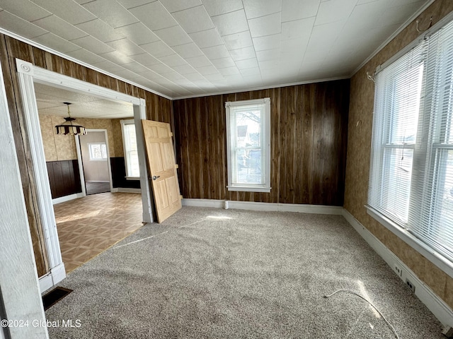 29 Park St, Fonda, NY 12068 - carpeted empty room featuring a healthy amount of sunlight, baseboards, and ornamental molding