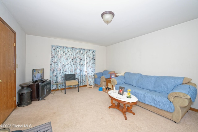 living room with carpet flooring