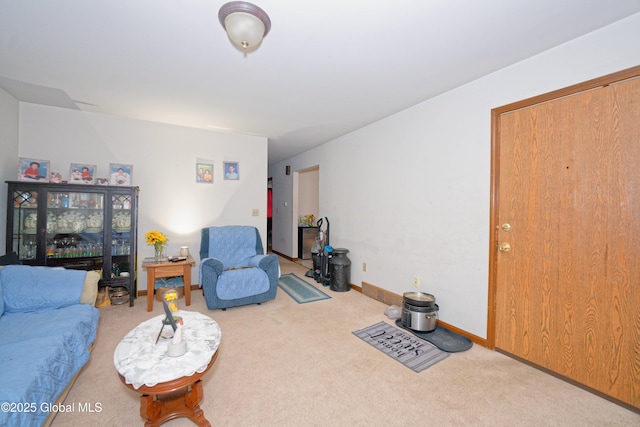 living room with carpet