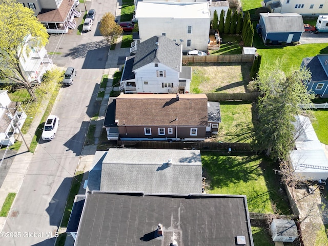 bird's eye view with a residential view