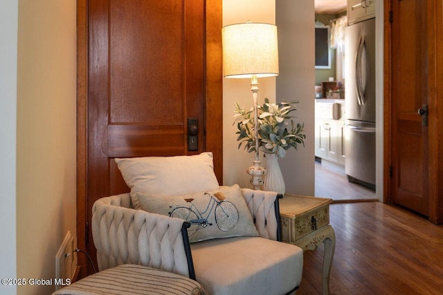 living area featuring wood finished floors