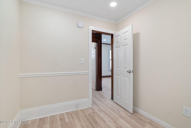 5 Barney St, Schenectady, NY 12307 - empty room with recessed lighting, baseboards, ornamental molding, and light wood-type flooring