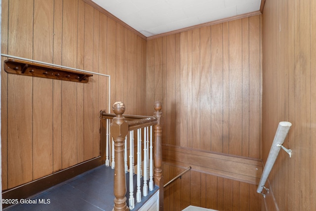 5 Barney St, Schenectady, NY 12307 - stairs with wood walls