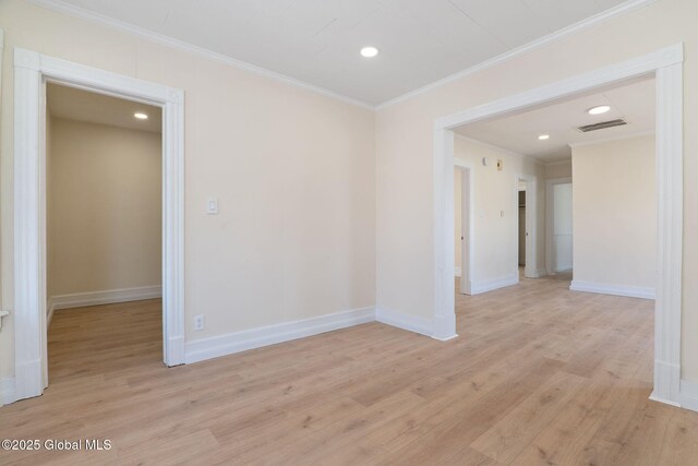 5 Barney St, Schenectady, NY 12307 - empty room with visible vents, crown molding, and light wood-type flooring