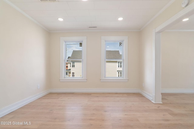 5 Barney St, Schenectady, NY 12307 - spare room featuring crown molding, baseboards, and light wood-style flooring