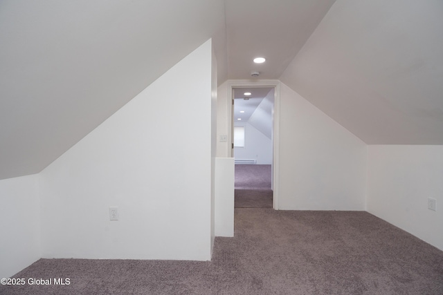 1538 Nott St, Schenectady, NY 12308 - bonus room with carpet floors, lofted ceiling, recessed lighting, and baseboard heating