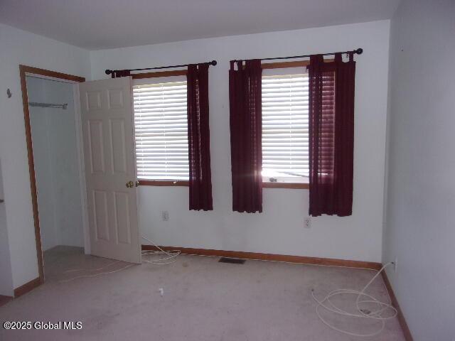 spare room with a healthy amount of sunlight, carpet floors, and baseboards