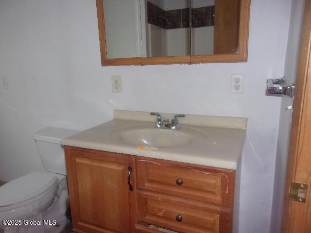 bathroom with vanity and toilet