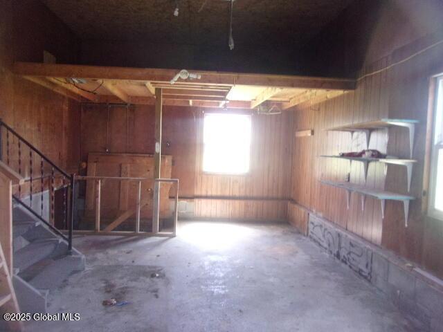 below grade area with stairway