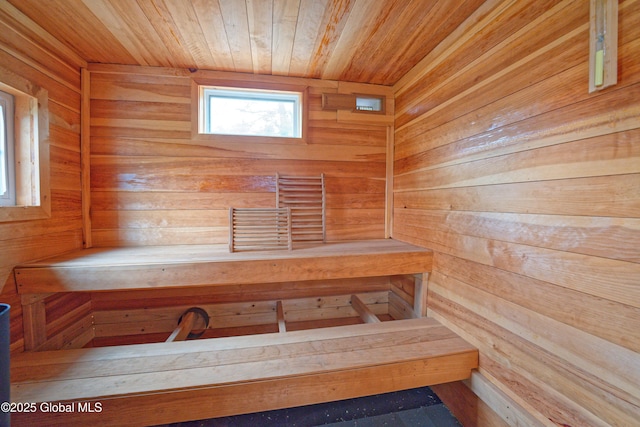 view of sauna