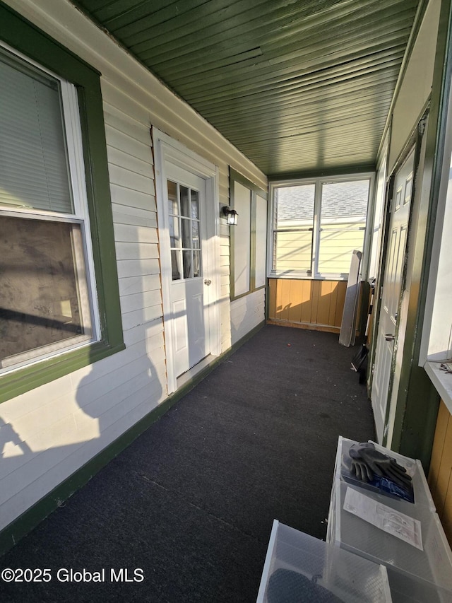 view of unfurnished sunroom
