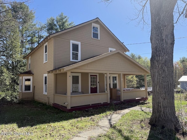 view of front of property with a porch