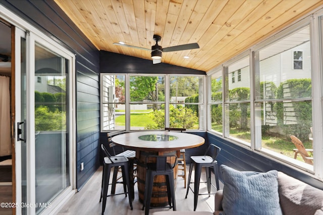 41 Madison St, Saratoga Springs, NY 12866 - sunroom / solarium with a ceiling fan, lofted ceiling, and outdoor dining space