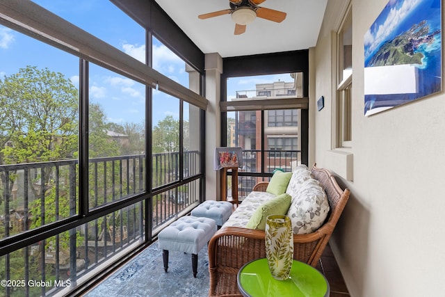 73 Railroad Pl Unit 403-404, Saratoga Springs, Inside, NY 12866 - sunroom / solarium with ceiling fan