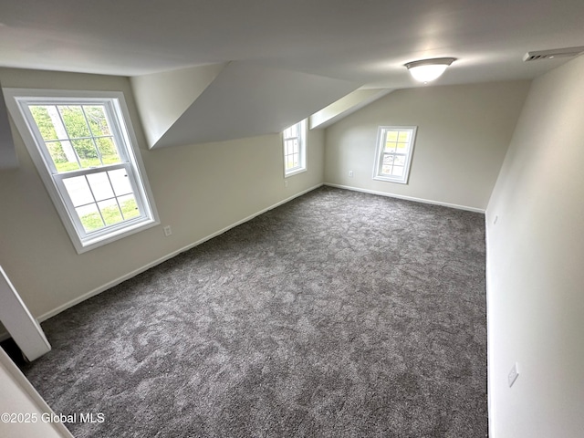 1108 State Route 295, Chatham, NY 12060 - bonus room with plenty of natural light, vaulted ceiling, dark carpet, and baseboards