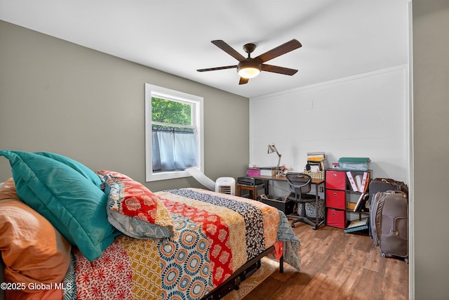175 Library Ave, Warrensburg, NY 12885 - bedroom with wood finished floors and ceiling fan